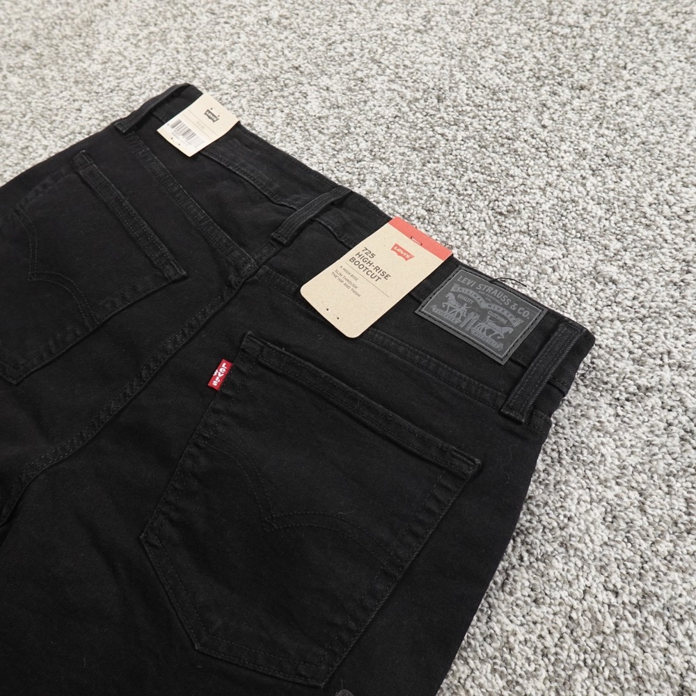 NEW Levis Jeans Womens 31 Black Denim Pants 725 High‎ Rise Boot Western Stretch